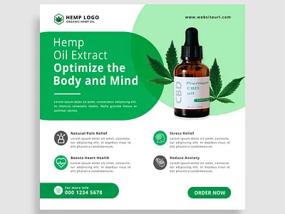 Hemp social media post banner Design banner banners branding corporate design creative design design hemp social media post ui web banners