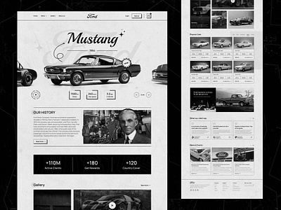 Ford Website - Black and White black and white branding bw car car website design desktop dirty dotchallenge ford ford landing ford website landing minimal modern mustang old ui ux website