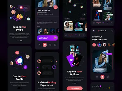 Dating App @dating @dating app @partner app branding challenge dating app design design interaction interaction ui ui ux ux