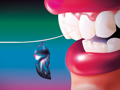 The Mouth butterfly cocoon grain illustration illustrator laugh mouth noise photoshop smile teeth vector wacom