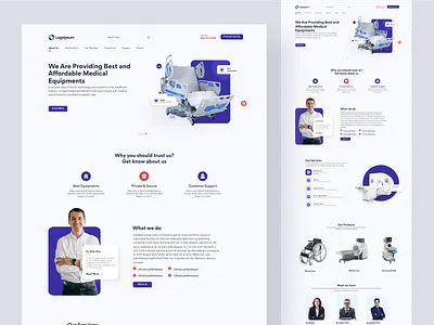 Medical Equipments Services design draw equipments landingpage medical minimal ui website