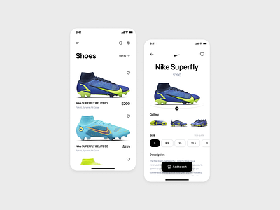 Football Shoes app app app design clean ui ecommerce football ios iphone minimalist mobile app mobile ui modern nike nike shoes app shoes shoes store soccer trends uiux