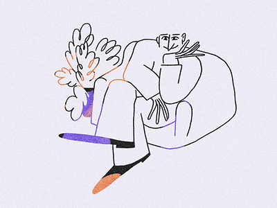 Line man art brush character illustration ps smile