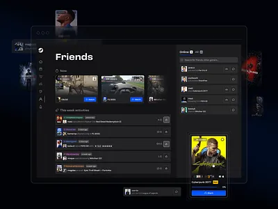 Steam Concept Store | Community & Friends casestudy darkmode games gaming gamingcasestudy softwarehouse ui ux