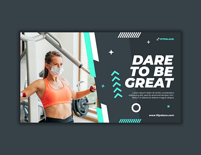 Horizontal Banner Template Gym Workout GraphicsMarket.net creative design graphic graphics graphicsmarket.net linkedin profile banner psd template