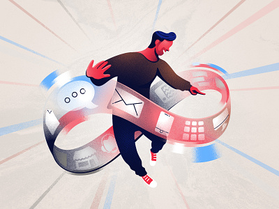Twillio - Omnichannel design illustration texture vector vectorart