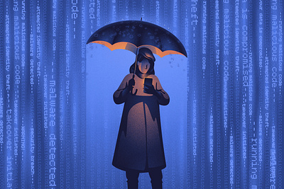 Washington Post - Cyber security illustration texture vector vectorart