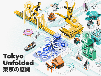 Tokyo Olympics - pitch for VISA illustration mapdesign texture ui vector vectorart