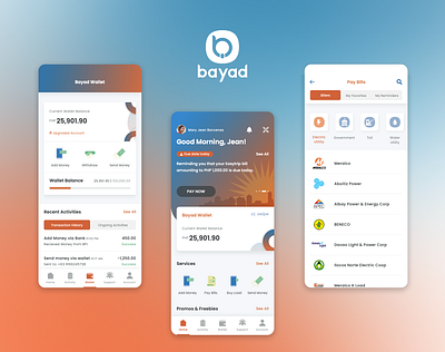 Bayad Mobile App cash app design e wallet ewallet financial fintech gcash grab grab app mobile mobile app mobile app design paymaya paypal product design super app ui ui design uiux venmo