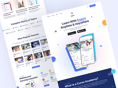 Curso - Online Course Landing Page academy course education landing page learning online course profesional responsive design teacher ui ui design ui kit web design