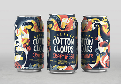 Cotton Clouds Craft Lager design illustration texture vector vectorart