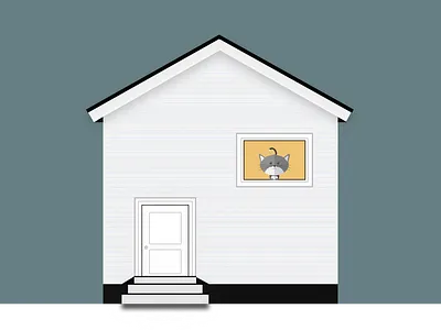 Cat in Home waiting for his owner design designer illustration looking for job ui ui design ux design uxdesign