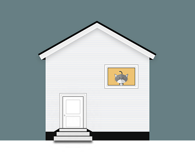 Cat in Home waiting for his owner design designer illustration looking for job ui ui design ux design uxdesign