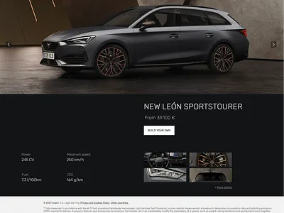 Seat Cupra homepage black car homepage ui design ux design web design