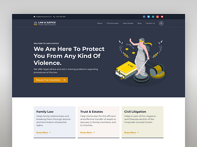 Law & Justice adobe adobe xd blog cards case study civil court design family hero judge justice law lawyer thank you trust ui ui design website website header