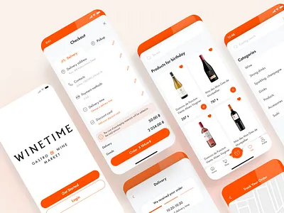 Winetime Food store - Mobile App delivery food ios mobile app mobile design uxui