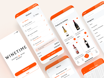 Winetime Food store - Mobile App delivery food ios mobile app mobile design uxui