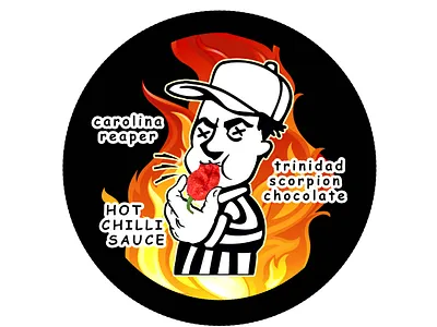 Hot Chilli Sauce Label Design branding design drawing graphic design illustration logo sickorlando