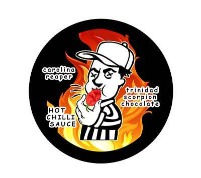 Hot Chilli Sauce Label Design branding design drawing graphic design illustration logo sickorlando