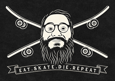 Eat. Skate. Die. Repeat. affinitydesigner design illustration skater skating