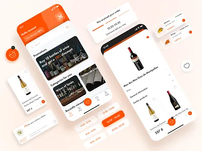 Winetime Food store - Mobile App components food food delivery grocery mobile app mobile design mobile ui organic restaurant store uiux