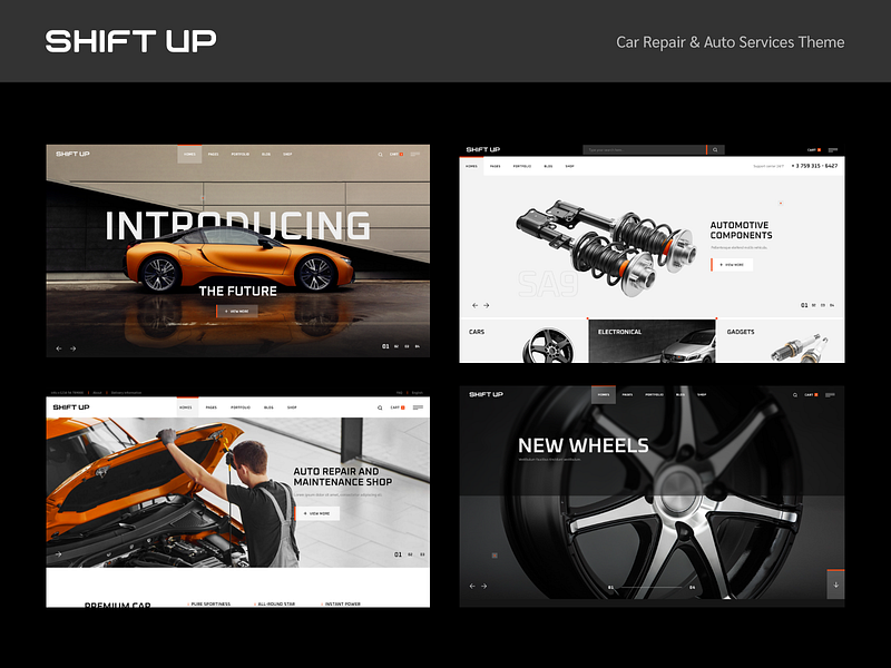 ShiftUp - Car Repair & Auto Services Theme design illustration layout logo responsive template theme ui ux wordpress