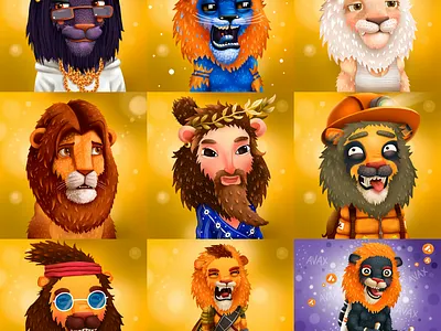AvaxLions Signature Series NFTs cartoon cg character children illustration kids lion