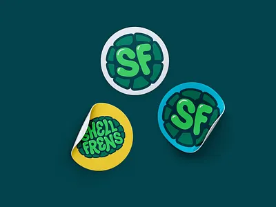 Frens branding - stickers animals branding cartoon creative fun hand drawn illustration logo teenager turtle typography vector youthful