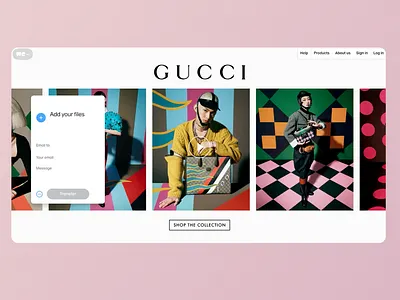 WeTransfer x Gucci advertising branding digitaldesign digitalexperience interfacedesign uidesign userinterfacedesign webdesign
