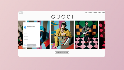 WeTransfer x Gucci advertising branding digitaldesign digitalexperience interfacedesign uidesign userinterfacedesign webdesign