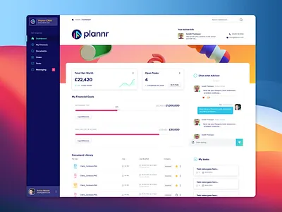 Plannr - Dashboard app branding clean design interface logo ui