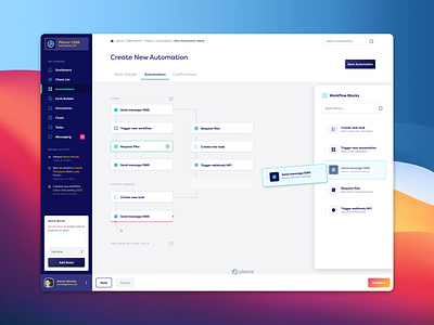 Plannr - Automations app branding clean design fintech interface logo ui