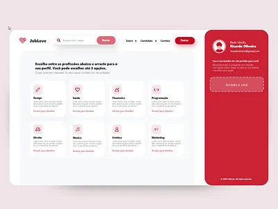 JobLove interface ui ux