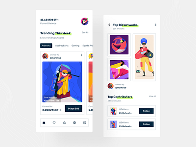 NFT Artwork Mobile App 2022 design trend akramhs app artwork ethereum illustration logo mark rise mobile app mobile artwork app mobile uiux nft nft artwork nft artwork mobile app nft mobile app ui ui design uiux uix ux