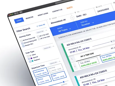 Railway Ticket Booking Platform booking clean components dashboard design design system minimal platform railway saas services ticket train ui ux web webapp website