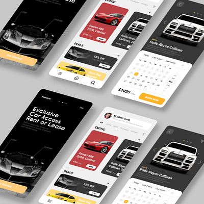 Car Rental App Design app brand design branding car cars clean concept design inspiration minimalistic modern new orange template ui ux