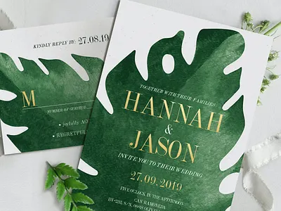 Free Elegant Tropical Wedding Suite card card design card template design floral gold invitation invitations invite leaf print print template save the date tropical wedding wedding invitation wedding invitations wedding suite wedding template wedding templates