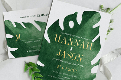 Free Elegant Tropical Wedding Suite card card design card template design floral gold invitation invitations invite leaf print print template save the date tropical wedding wedding invitation wedding invitations wedding suite wedding template wedding templates