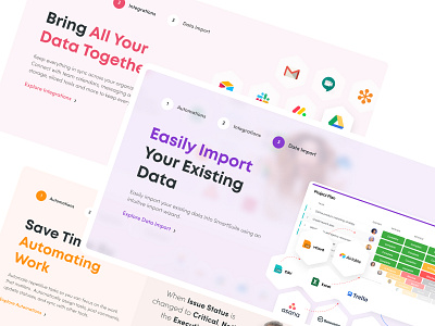 Automate, Integrate, Import automate data import integration landing page project management section smartsuite work management