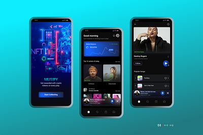 Musify - Music NFT App blockchain blockchain app crypto crypto app crypto mobile app design mobile app music player music player app music player mobile app trend trending ui ux