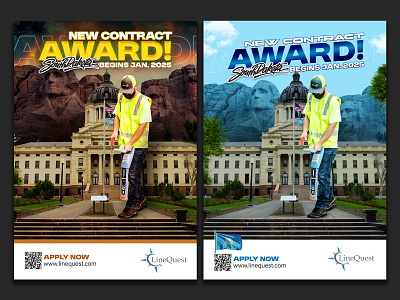 New Contract Award Announcement Flyer – LineQuest South Dakota dribbble flyer showcase