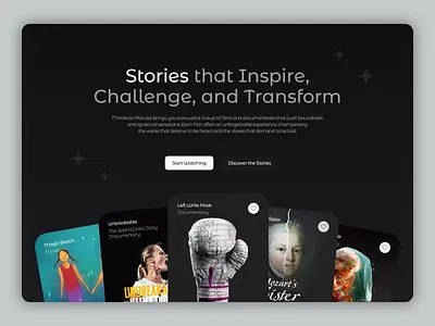 Minderoo Pictures Landing Page Concept design interface ui web website