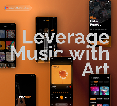 Plectrum - Tuner and Music Player aesthetic app design design figma freelance graphic design mobile design music product design saas tuner ui ux visual design