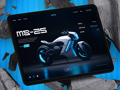 Futuristic E-Bike Website Design | Fibo Studio bike clean eco friendly fibostudio futuristic helloshams landing page layout minimal modern responsive transportation ui uiux user interface web webdesign website