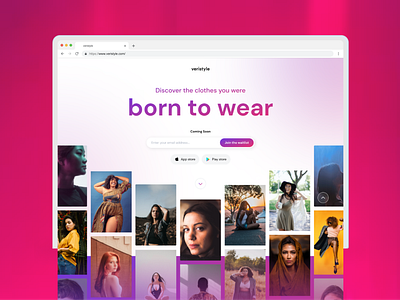 Veristyle | Discover the Clothes You Were Born to Wear app branding clothes design fashion girls gradient graphic design pink style ui ux wear web design website design woman women