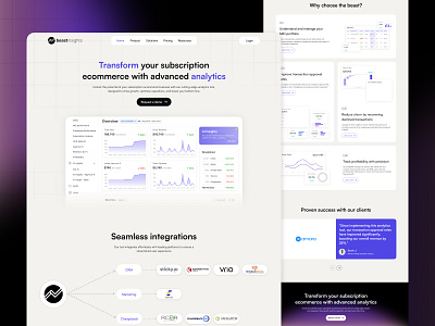 Beastinsights Website UI/UX Design analytics data visualization design e commerce ecommerce graphic design hero section home page interface landing page minimal saas ui user experience user interface ux web web design website website design