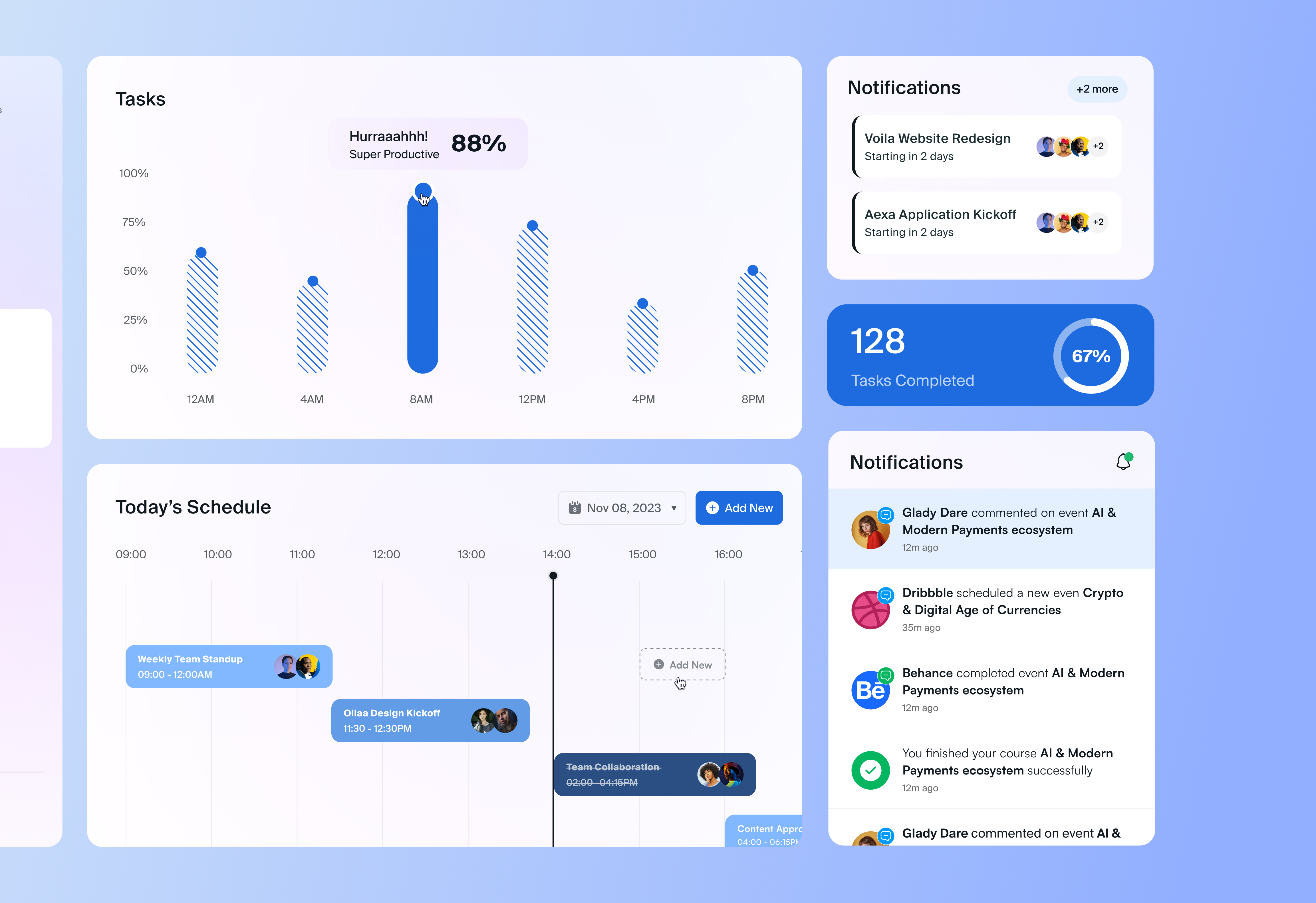 🚀 Task Board UI – Productivity Dashboard Widgets 🎯 dashboardui designinspiration minimal ui productivity dashboard project management task management task widgets taskboard ui