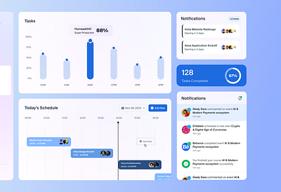 🚀 Task Board UI – Productivity Dashboard Widgets 🎯 dashboardui designinspiration minimal ui productivity dashboard project management task management task widgets taskboard ui