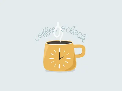 Coffee O'Clock coffee design graphic design illustration