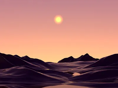 3d Rendering Beautiful Desert Landscape 3d modelling 3d rendering abstract background beach desert desert background island landscape night night background ocean palm sun sunset